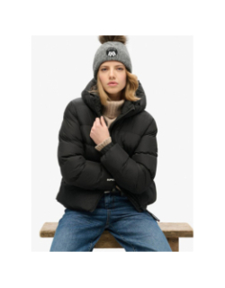 Bonnet en maille torsadé luxe gris femme - Superdry