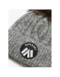 Bonnet en maille torsadé luxe gris femme - Superdry