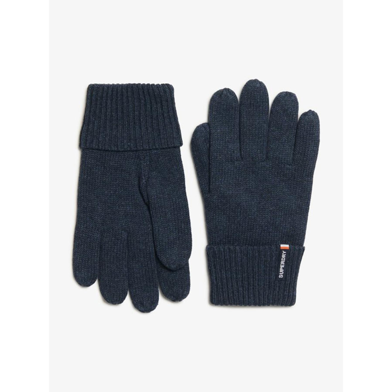 Gants en maille à logo essential bleu marine homme - Superdry