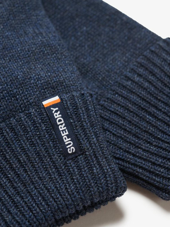 Gants en maille à logo essential bleu marine homme - Superdry