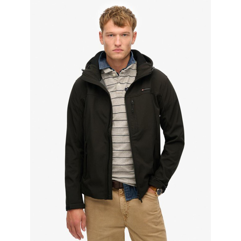 Veste softshell trekker à capuche noir homme - Superdry