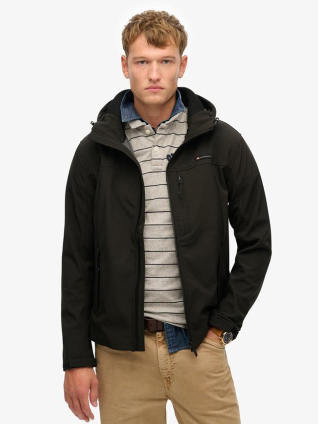 Veste softshell trekker à capuche noir homme - Superdry