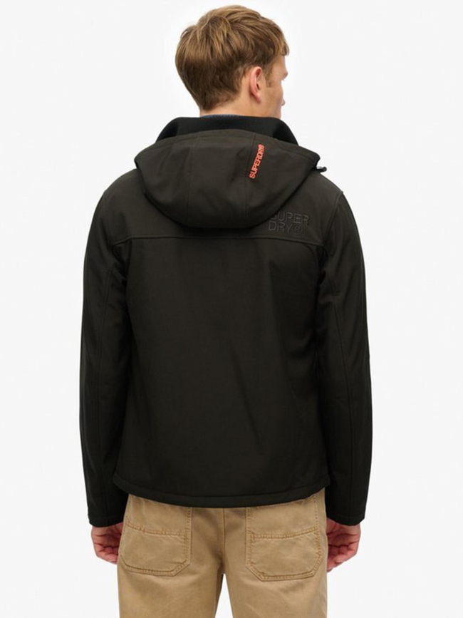 Veste softshell trekker à capuche noir homme - Superdry