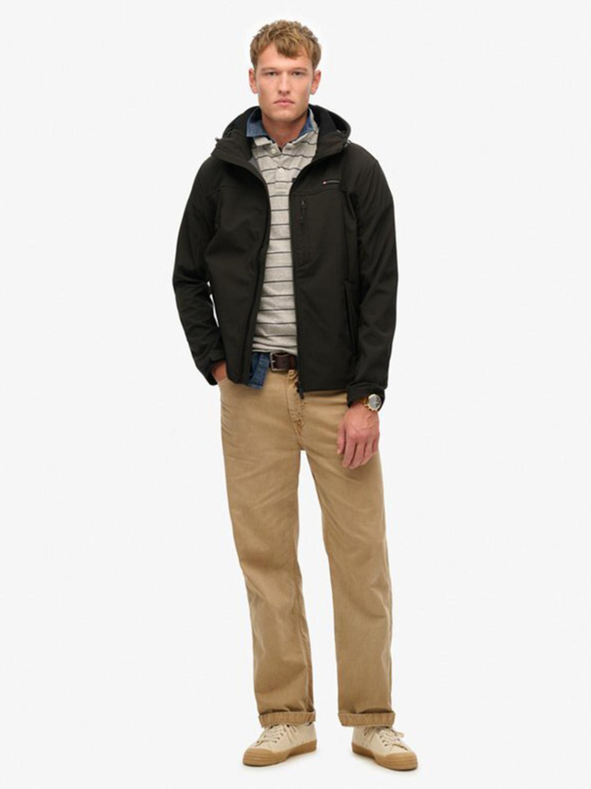 Veste softshell trekker à capuche noir homme - Superdry