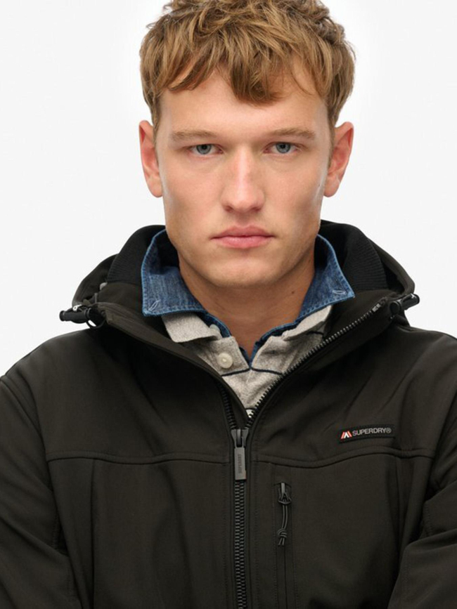 Veste softshell trekker à capuche noir homme - Superdry