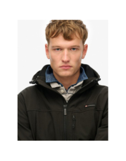 Veste softshell trekker à capuche noir homme - Superdry