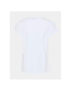 T-shirt col v serima wine not blanc femme - Pieces