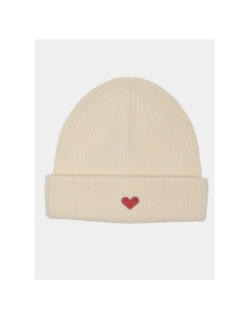 Bonnet cœur brodé hearty écru femme - Only