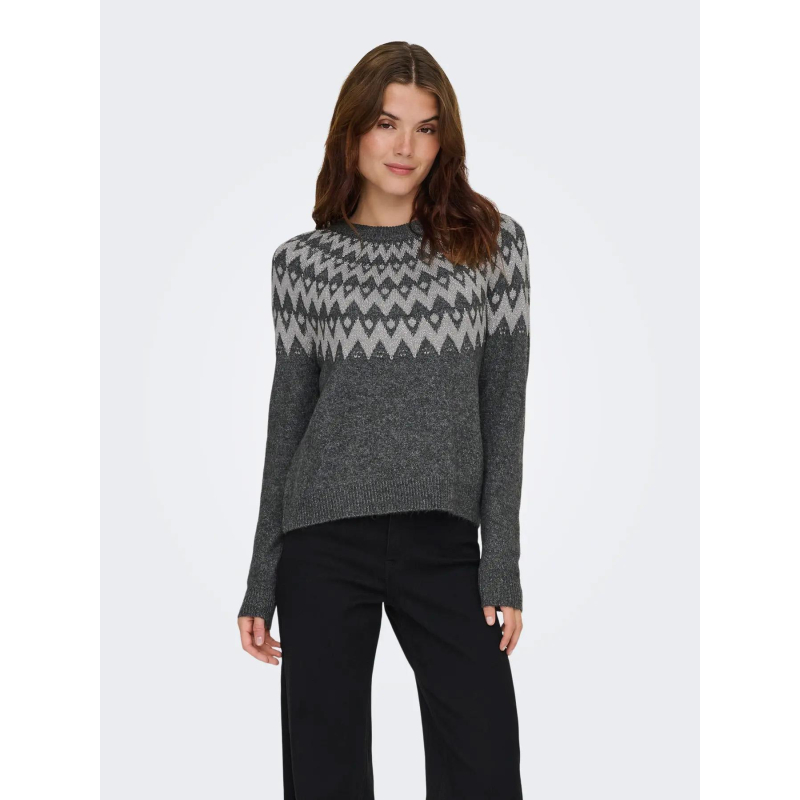 Pull fry glitter gris femme - Only