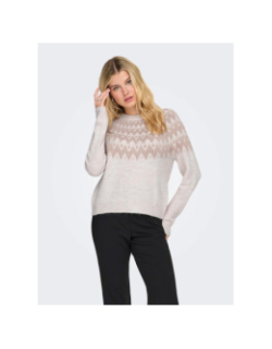 Pull fry glitter beige femme - Only