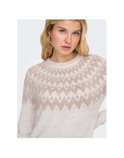 Pull fry glitter beige femme - Only