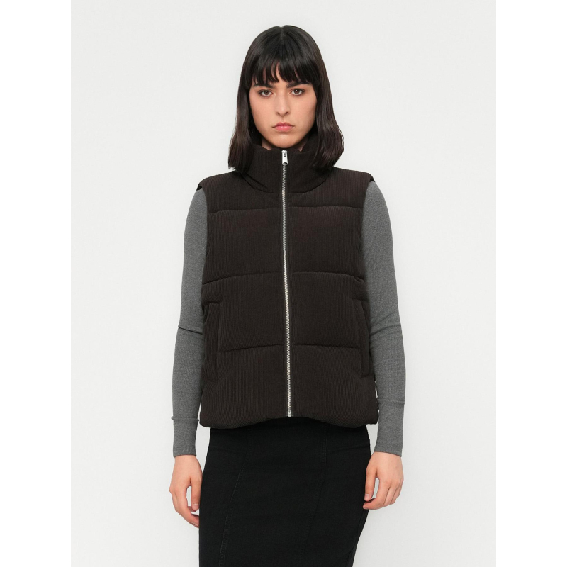 Doudoune sans manche velours côtelé debra noir femme - Vero Moda