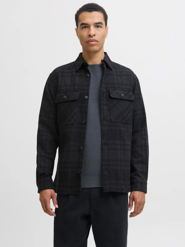 Chemise en coton regular fit jprayle noir homme - Jack & Jones