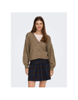 Gilet cardigan laya marron femme - Only