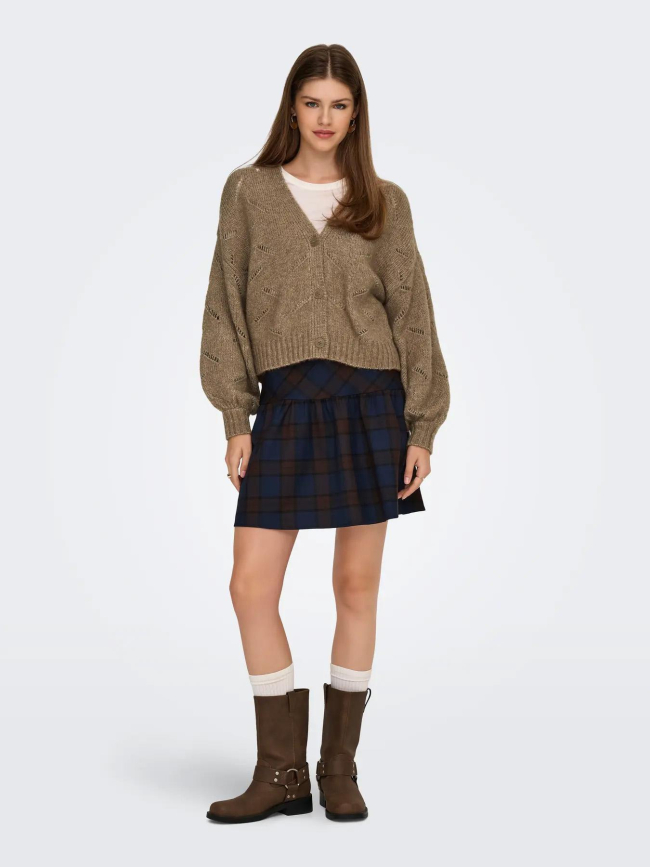 Gilet cardigan laya marron femme - Only