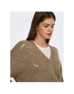 Gilet cardigan laya marron femme - Only