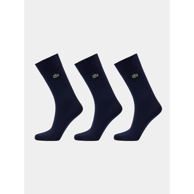 Pack de 3 paires de chaussettes montantes bleu marine homme - Lacoste