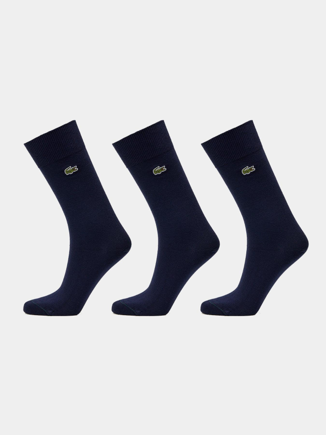 Pack de 3 paires de chaussettes montantes bleu marine homme - Lacoste