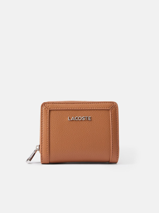 Portefeuille texturé marron clair femme - Lacoste