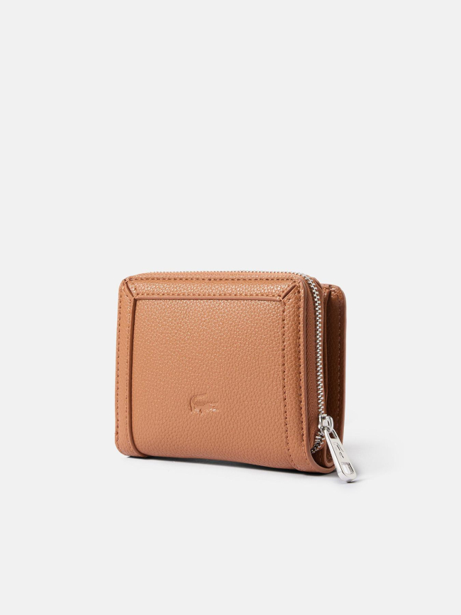 Portefeuille texturé marron clair femme - Lacoste