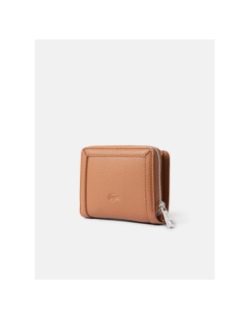 Portefeuille texturé marron clair femme - Lacoste