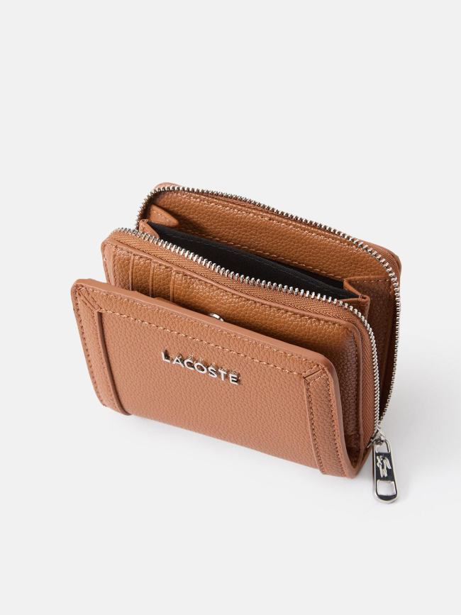 Portefeuille texturé marron clair femme - Lacoste