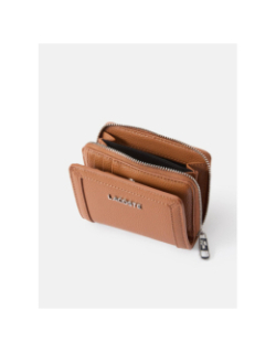 Portefeuille texturé marron clair femme - Lacoste