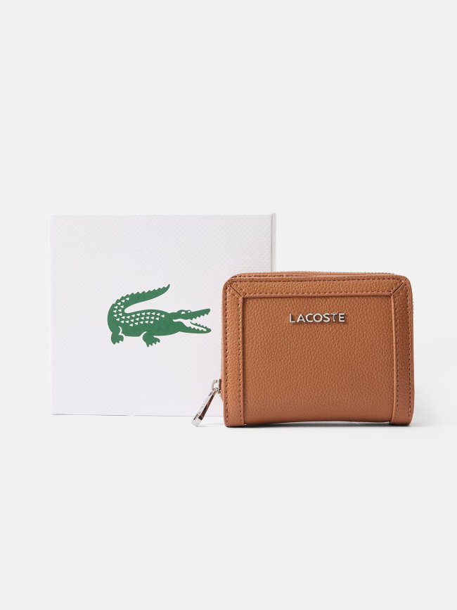 Portefeuille texturé marron clair femme - Lacoste