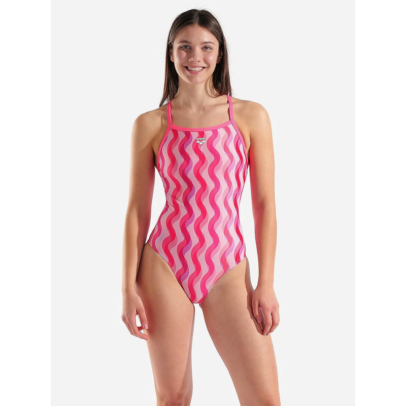 Maillot de bain ripple print lightdrop rose femme - Arena