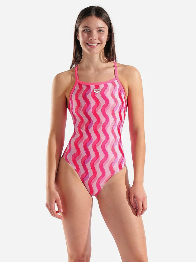Maillot de bain ripple print lightdrop rose femme - Arena