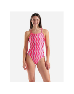 Maillot de bain ripple print lightdrop rose femme - Arena
