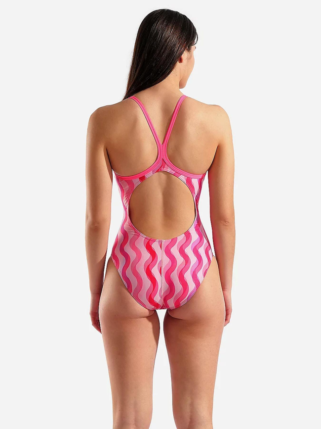 Maillot de bain ripple print lightdrop rose femme - Arena