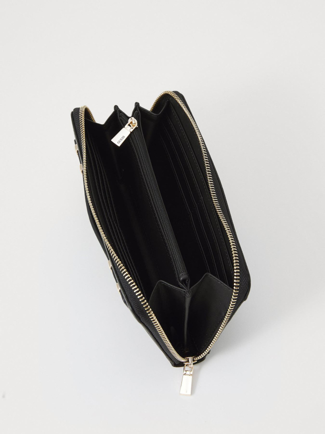 Portefeuille laurel medium large zip noir femme - Guess