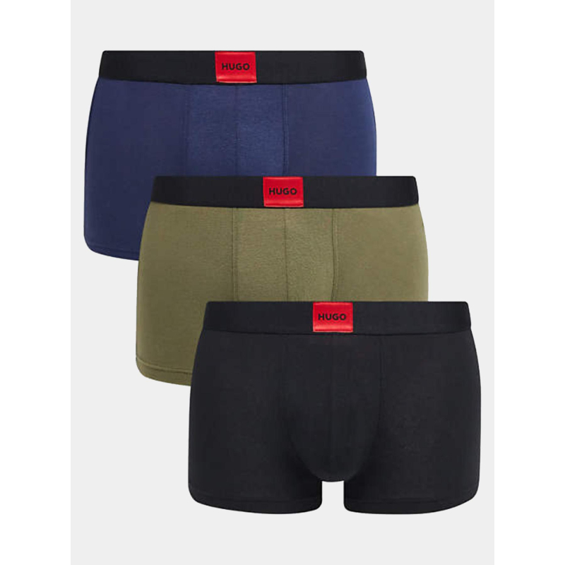 Pack de 3 boxers en coton galaxy noir bleu kaki homme - Hugo