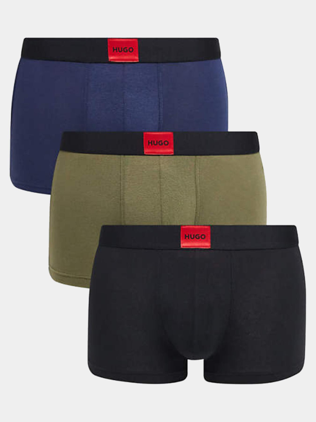 Pack de 3 boxers en coton galaxy noir bleu kaki homme - Hugo