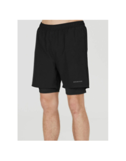 Short de sport 2 en 1 kros noir homme - Endurance