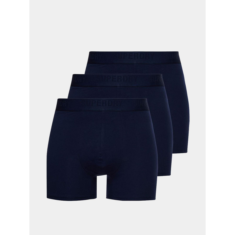 Pack de 3 boxers en coton bleu marine homme - Superdy