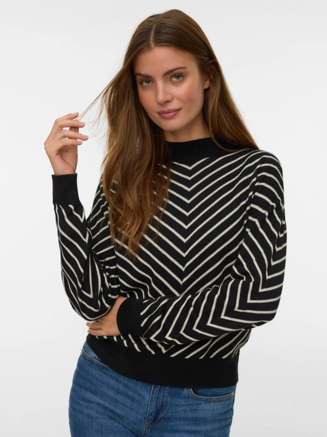 Pull fin rayé capricorn noir femme - Vero Moda
