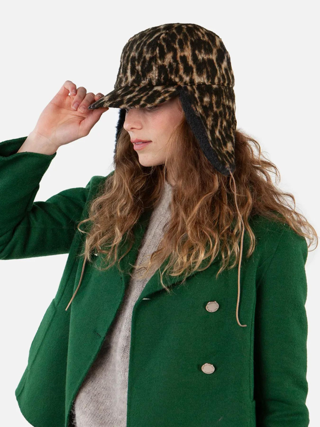 Casquette polaire léopard sunnaha marron femme - Barts