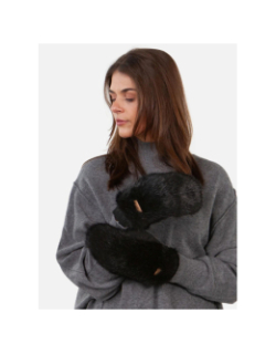 Moufles fausse fourrure fur noir femme - Barts