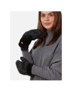 Moufles fausse fourrure fur noir femme - Barts