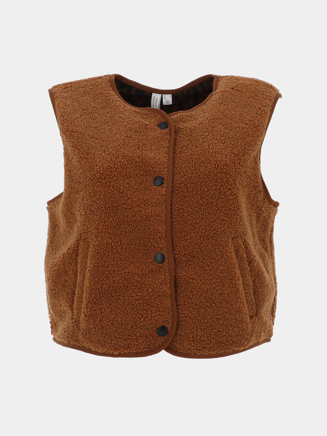 Veste sans manche teddy illy marron femme - Vero Moda