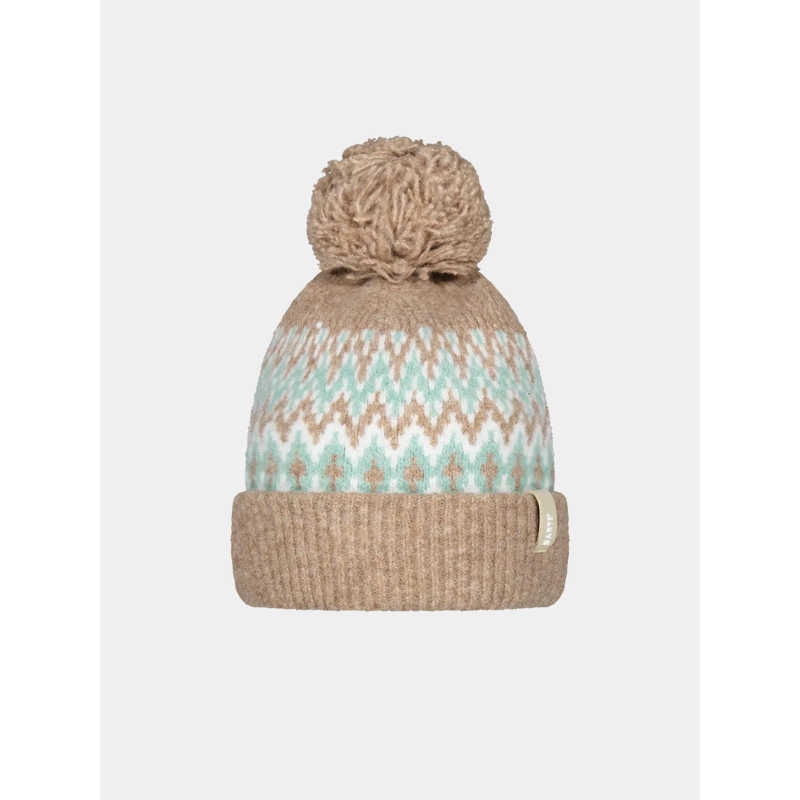 Bonnet à pompon nakarah marron bleu femme - Barts