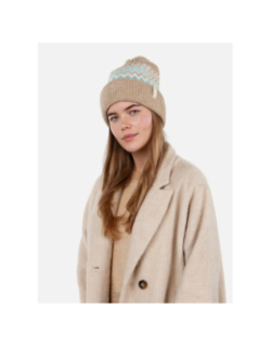 Bonnet à pompon nakarah marron bleu femme - Barts