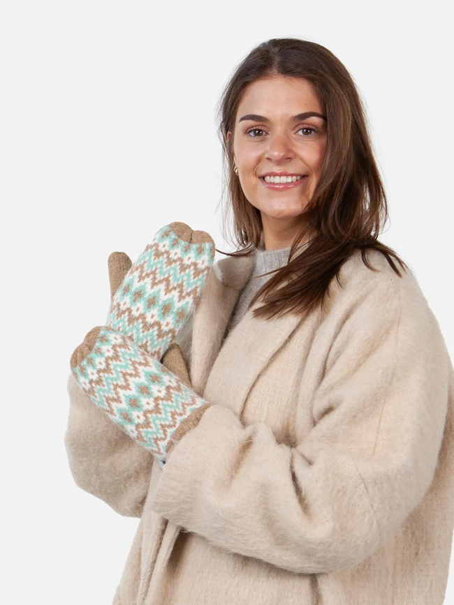 Moufles polaire nakarah marron bleu femme - Barts