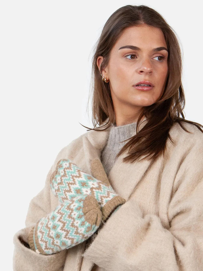 Moufles polaire nakarah marron bleu femme - Barts