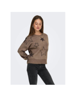 Pull étoiles pailletées rosie marron femme - Only