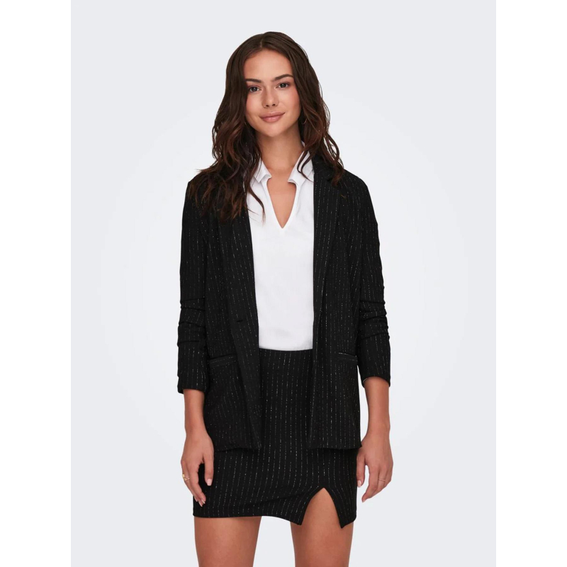 Veste blazer rayée paillettes mary noir femme - Jdy