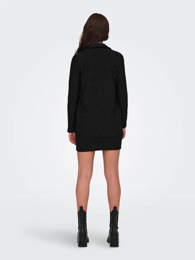 Veste blazer rayée paillettes mary noir femme - Jdy