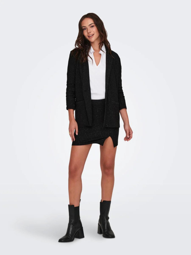 Veste blazer rayée paillettes mary noir femme - Jdy